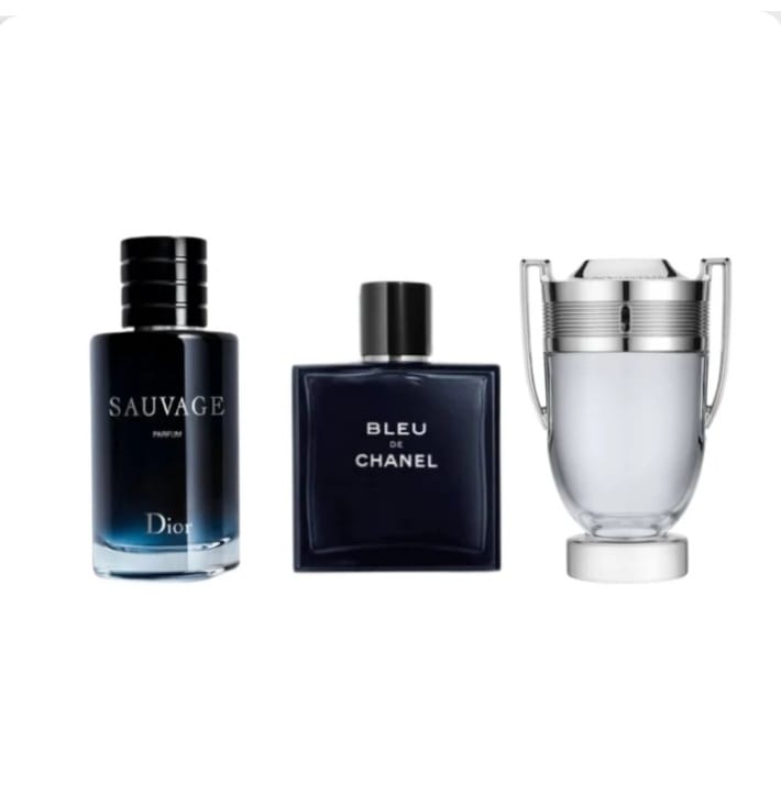 3 PERFUMES LUJO (VERITUS INVICTUS + BLEU DE CHANEL + DIOR SAUVAGE 100ML)